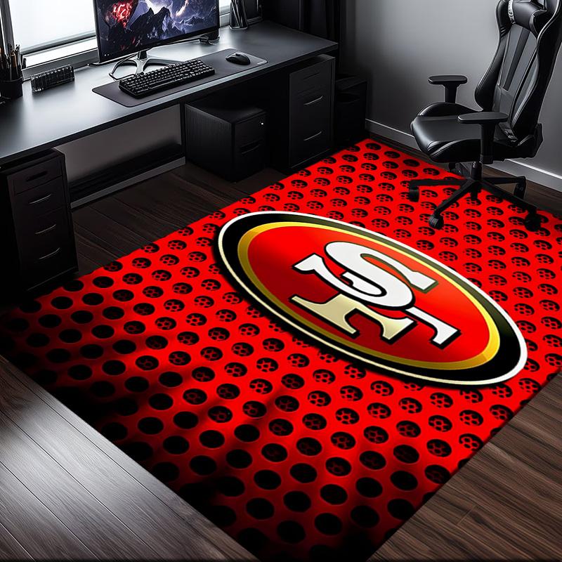 Vintage 49ers Football Teppich Büro Teppich Rutschfeste Matte, Stuhlmatte Bodenbelag für Gaming, Schlafzimmer, Wohnzimmer, Heimdekoration Weihnachtsgeschenk