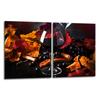 2x GLASS PROTECTIVE PLATE FOR STOVE 40x52 WINE