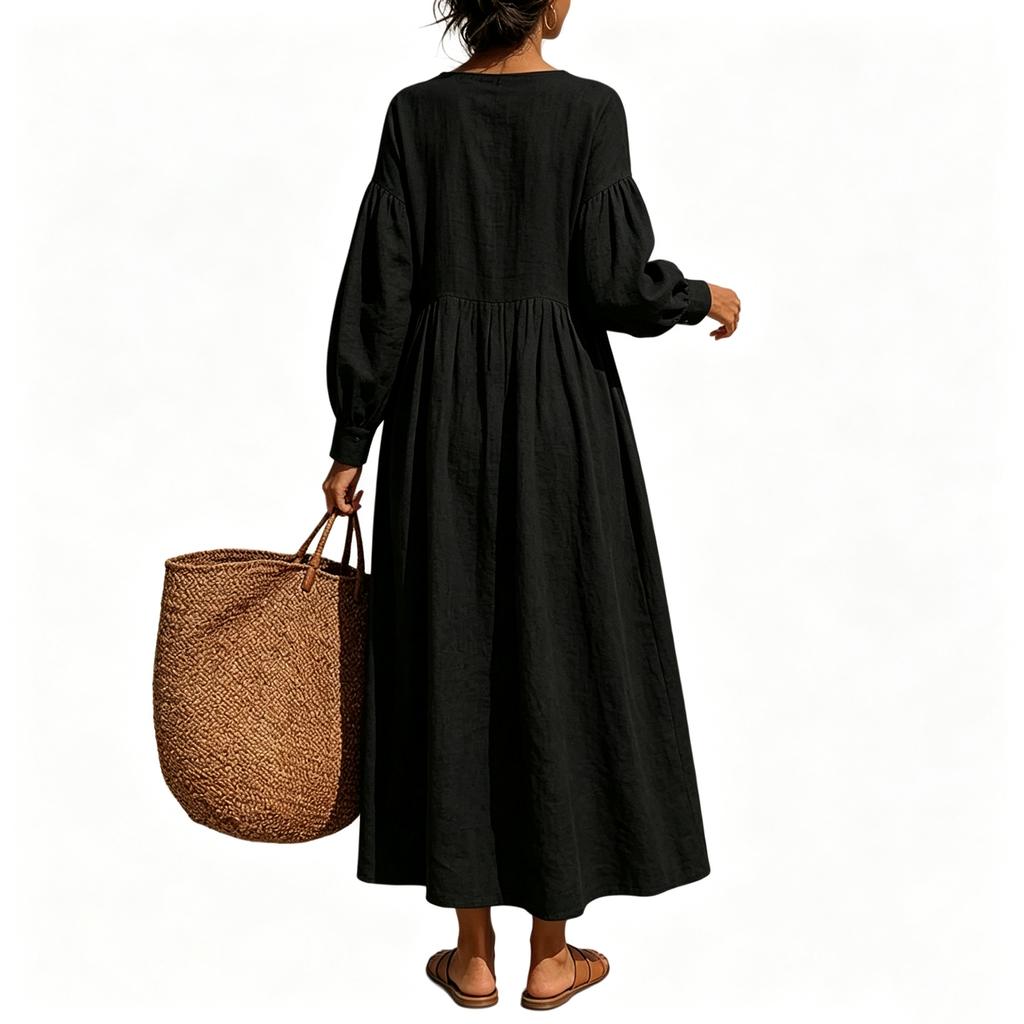 Damenmode Locker Sitzendes Langarm-Pulloverkleid