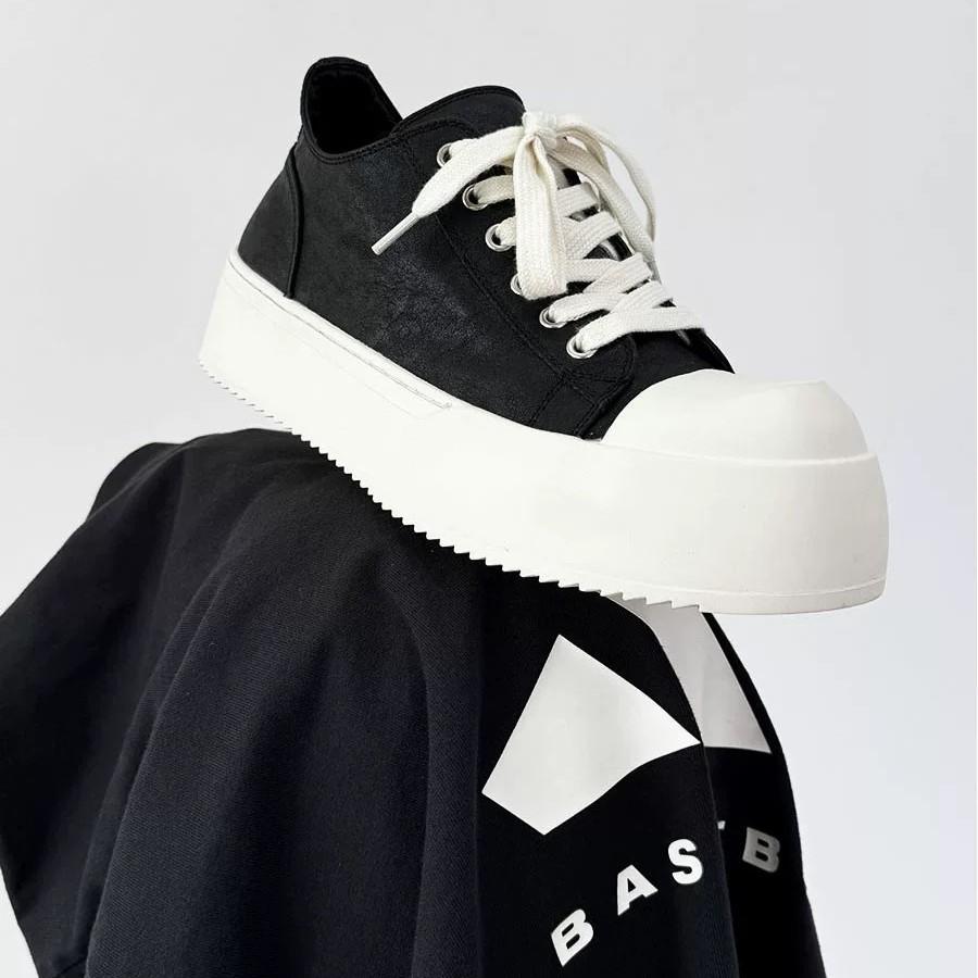 Men Thick-Soled Big Round Toe Sneakers Couple Anti slip Wear Outdoor Shoes Women Versatile Trendy Casual Unisex Board Footwear