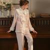 Women’s Plush Sleeping Suits Sexy Thick Velvet Embroidered Outer Robe and Pants Lounge Pajamas Comfortable Clothing
