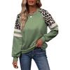 Fashion Fashion Leopard Print Print Raglan Sweatshirt Women 2025 Winter New Arrival Color Contrast Patchwork Pullover Tops Women