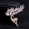 Fashion Rhinestone Deer Shaped Brooch Exquisite Shiny Pin Corsage For Women Girls Clothing Coat Wedding Accessories Gifts