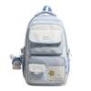 Printed Contrast Student Schoolbag Women's College Style Multi-Compartment Backpack