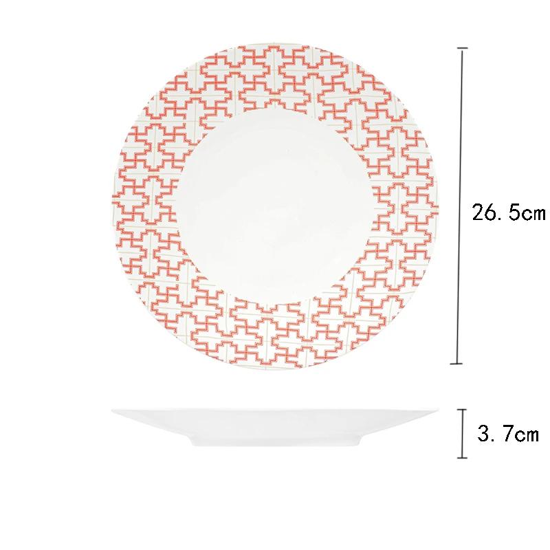 Keramikteller im Retro-Palaststil, kreativer runder Steak-Dessertteller, Luxushotel, exquisite Speiseteller, Haushaltsgeschirr