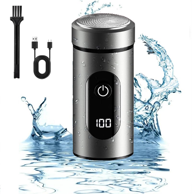 Mini 6 Inner 1200mAh USB Fast IPX7 Automatic Low Compact Perfect for Business or Car Perfect As a Gift Men's Shaver, Blades, Charging, Waterproof,