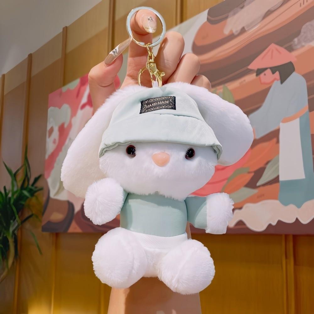 Plush Keychain Doll Kawaii Backpack Pendant Detailed Craftsmanship Rabbit Plush Pendant  Bag Charm