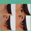 Halloween Animal Theme Acrylic Earrings With Spider Bat Pumpkin Ghost Design For Costume Parties