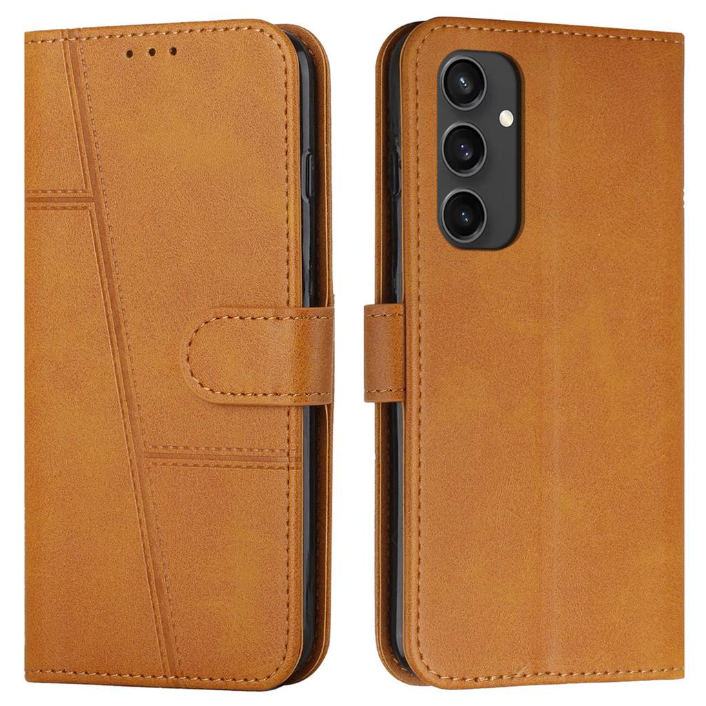 For Samsung Galaxy S24 FE Case Leather Phone Cover Stand Card Holder Slots Wrist Strap