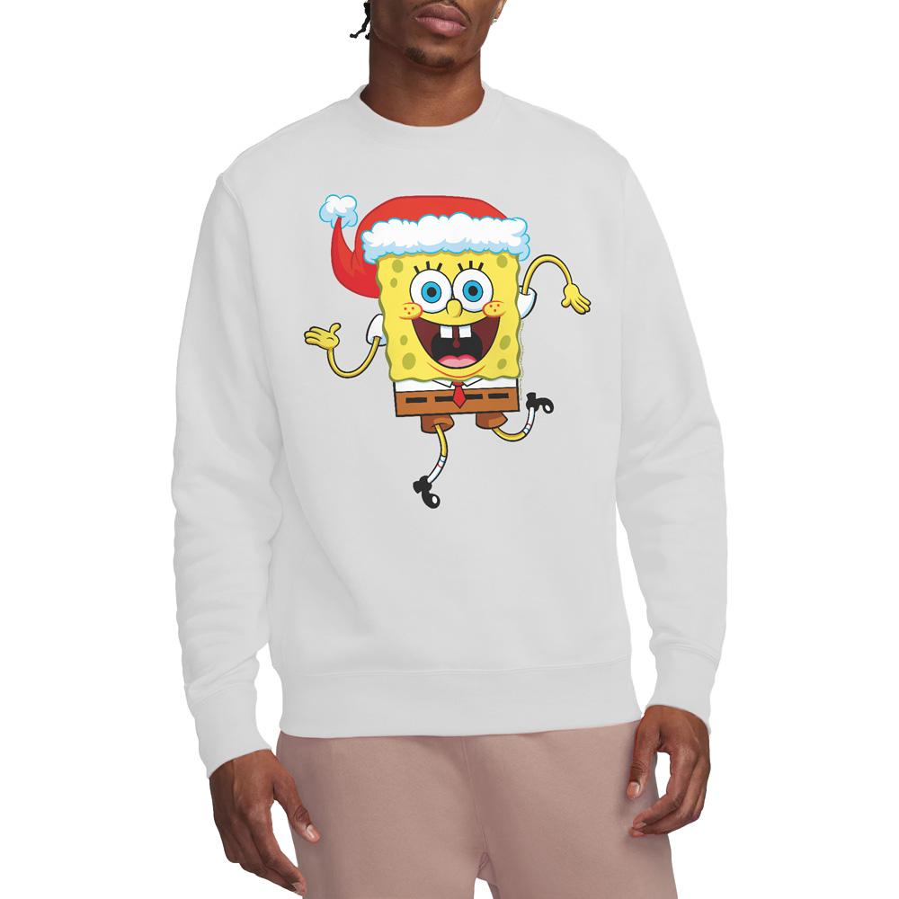 Vánoční mikina s unisexovou vánoční čepicí pro dospělé s motivem SpongeBob SquarePants.