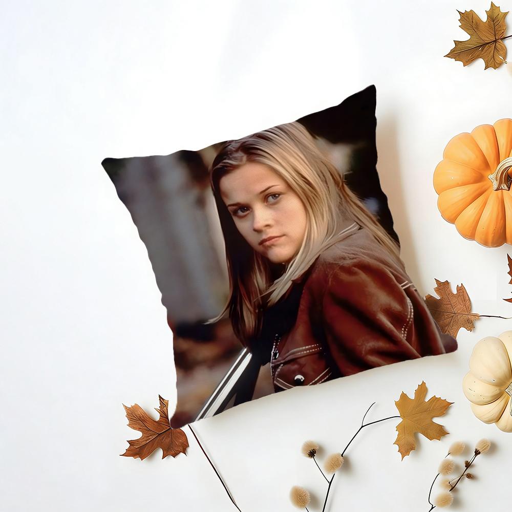 RReese Witherspoon Cushion Cover Washable Linen Pillowcase Soft  for Daily Sofa Bed Home Room Decor