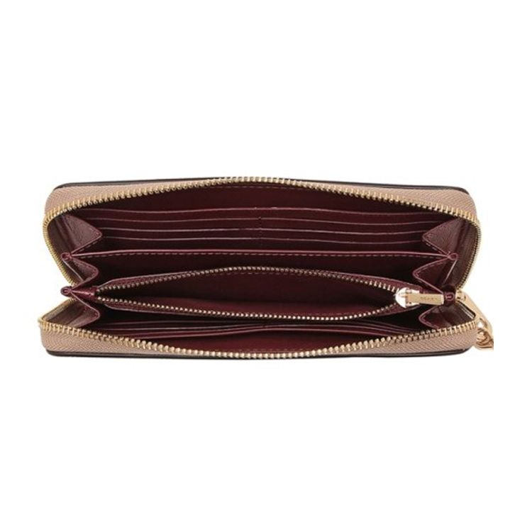 Coach Zip Around 20 Zipper Wallet Clutch Women Wallets Milk-Tea C3441-IMTAU