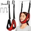 Door Mounted Cervical Traction Belt Upgraded Over Neck Device, Adjustable Spine Stretching Harness for Home Care Support System Use, Portable