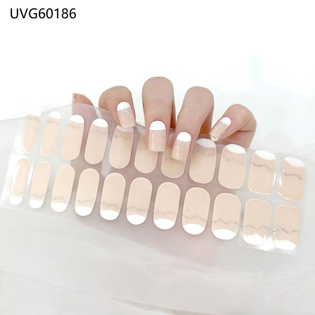 Transparent Nude UV Gel Nail Art Stickers: Semi-Cured, Semi-Baked Manicure Sheets