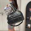 Quilted Solid Color Padded Travel Bag Portable Stylish Large Capacity Handbag for Women Sports Work & Everyday Use