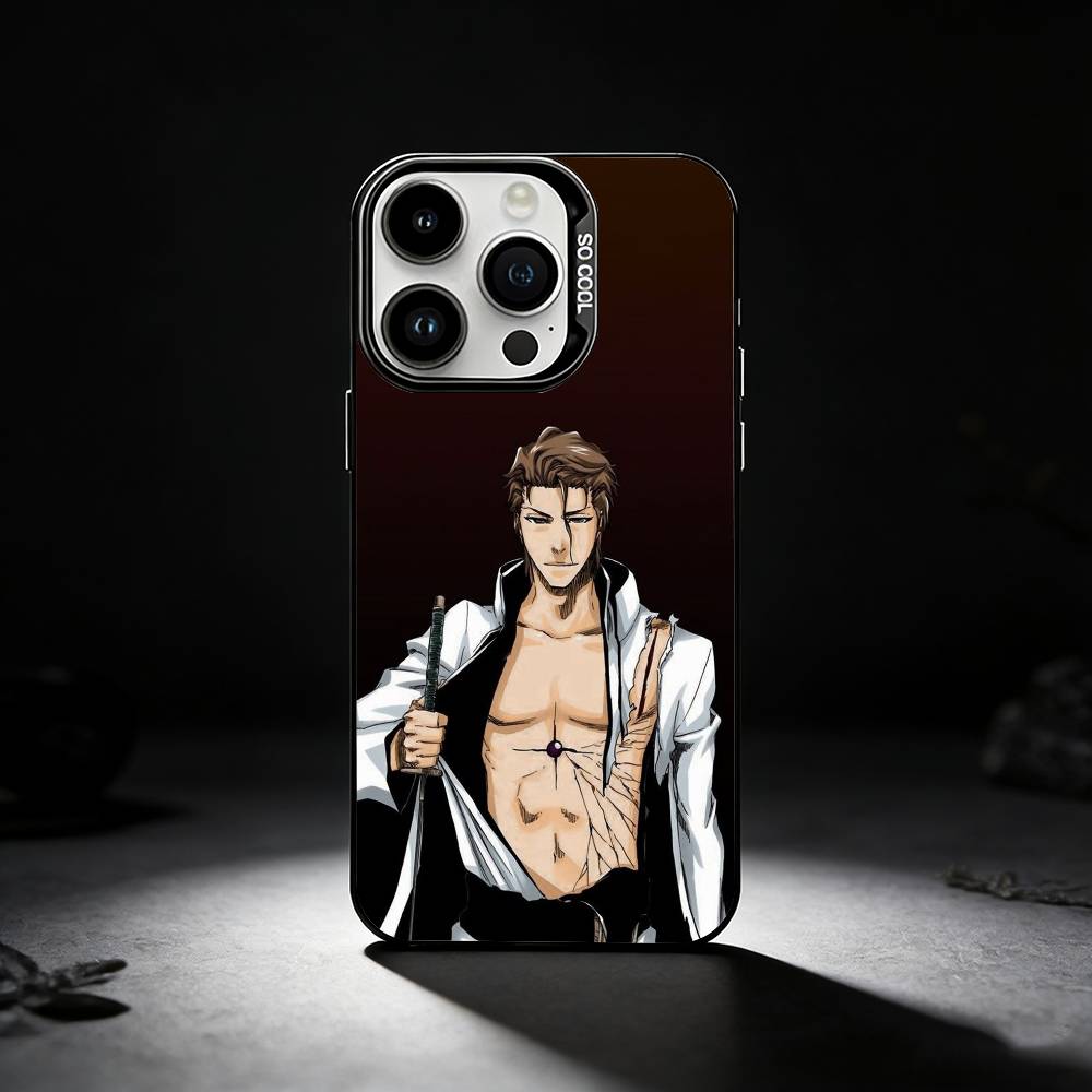 A-Anime A-Aizen S-Sousuke Phone Case For iPhone 17,16,15,14,13,12,11 Plus,Pro Max,XS,Colored silver phone case
