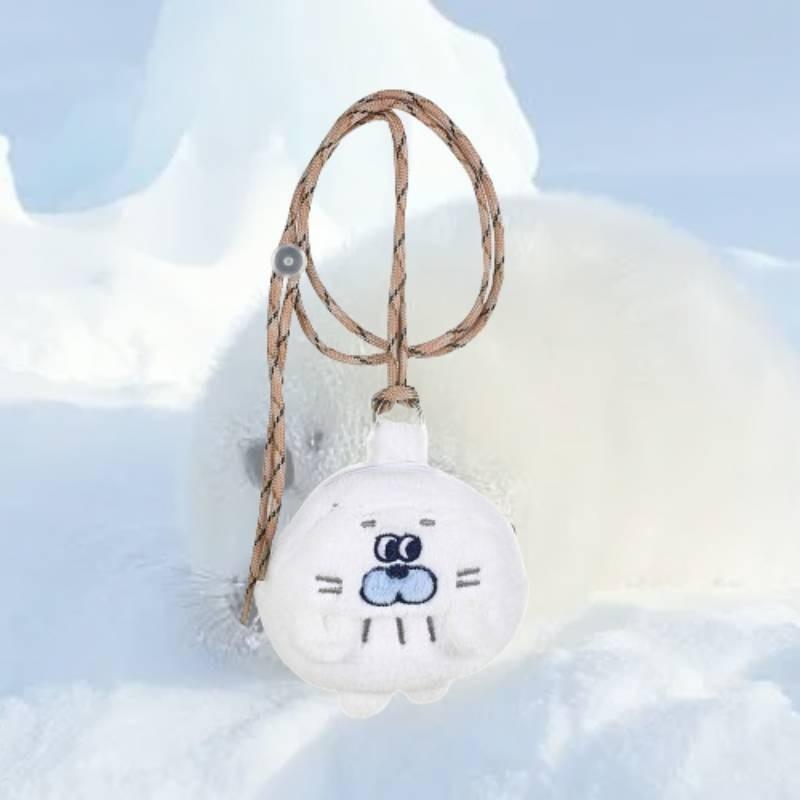Cute Pudding Little Seal Plush Neck Hanging Earphone Case Coin Purse Cartoon Girlfriends Mini Bag Sweet