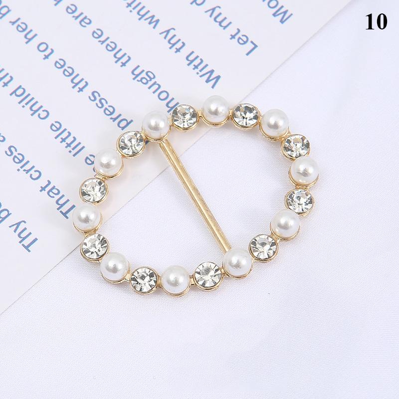 1Pcs Pearl Rhinestone Clothing Corner Knot Buckle Waist Buckle Silk Scarf Clothes T-Shirt Shirt Hem Buckle Luxury Decorative