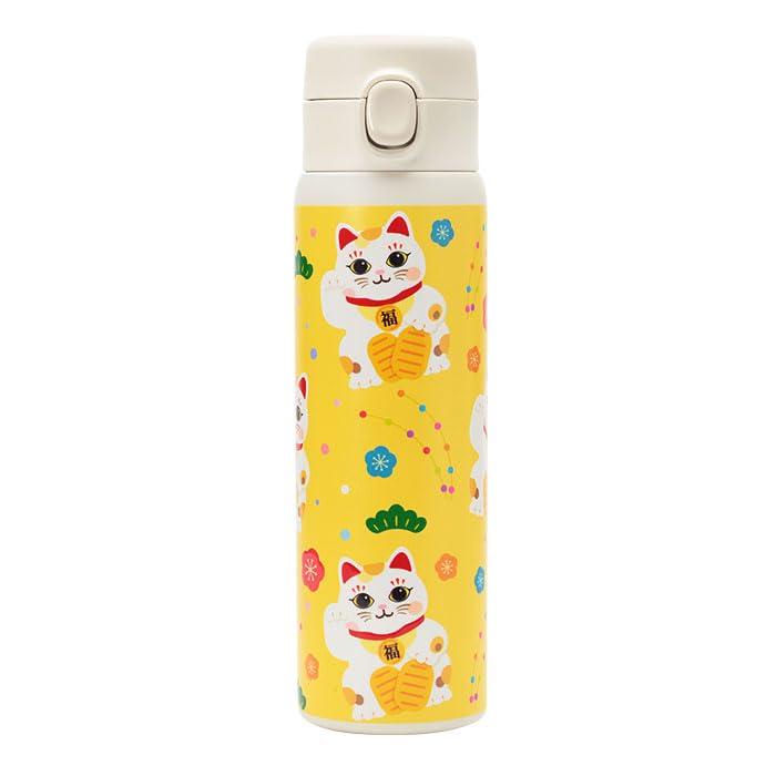 

One-touch open stainless steel bottle, 480ml (Lucky Cat design) One-touch open stainless steel bottle, insulated for hot or cold drinks, lucky cat