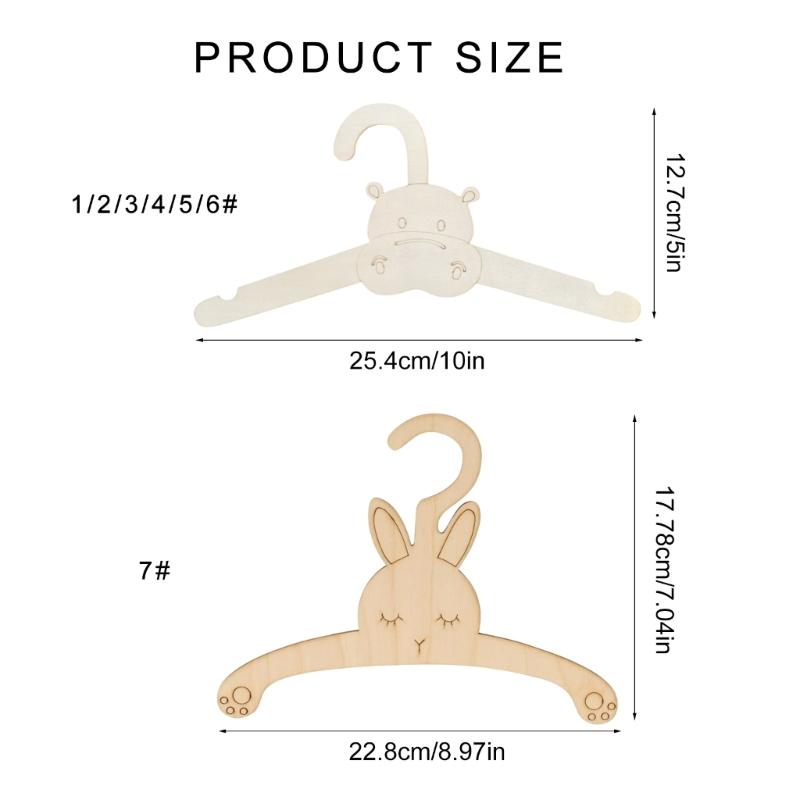 10pcs Practical Sturdy Wood Hangers for Children's Clothes Portable Accessory for Baby Dresses Pants and Outerwear