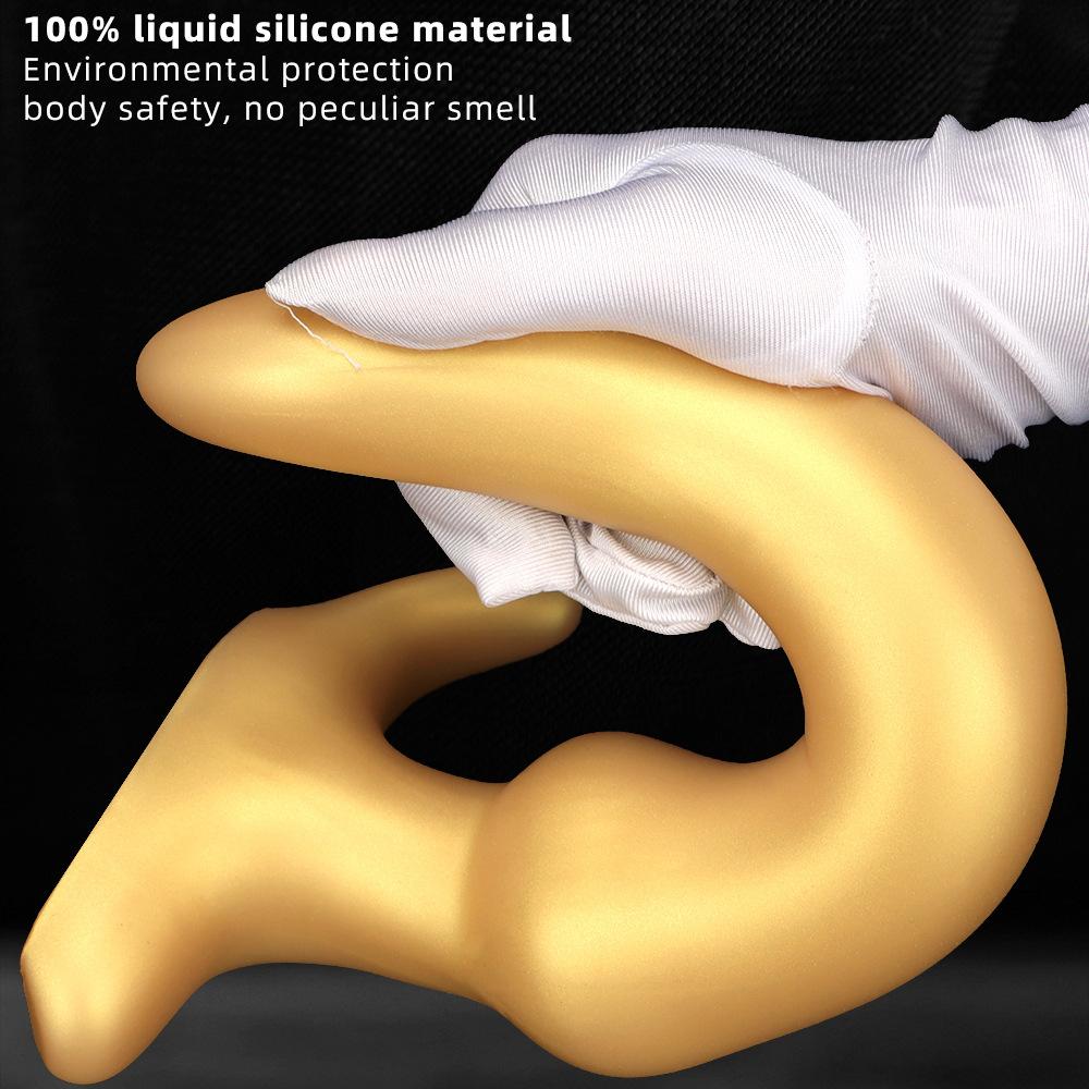 Gold Silicone Anal Plug Super Long Deep Anal Expander Masturbation for Men Adult Sex Toys Fisting Strap on Penis BDSM