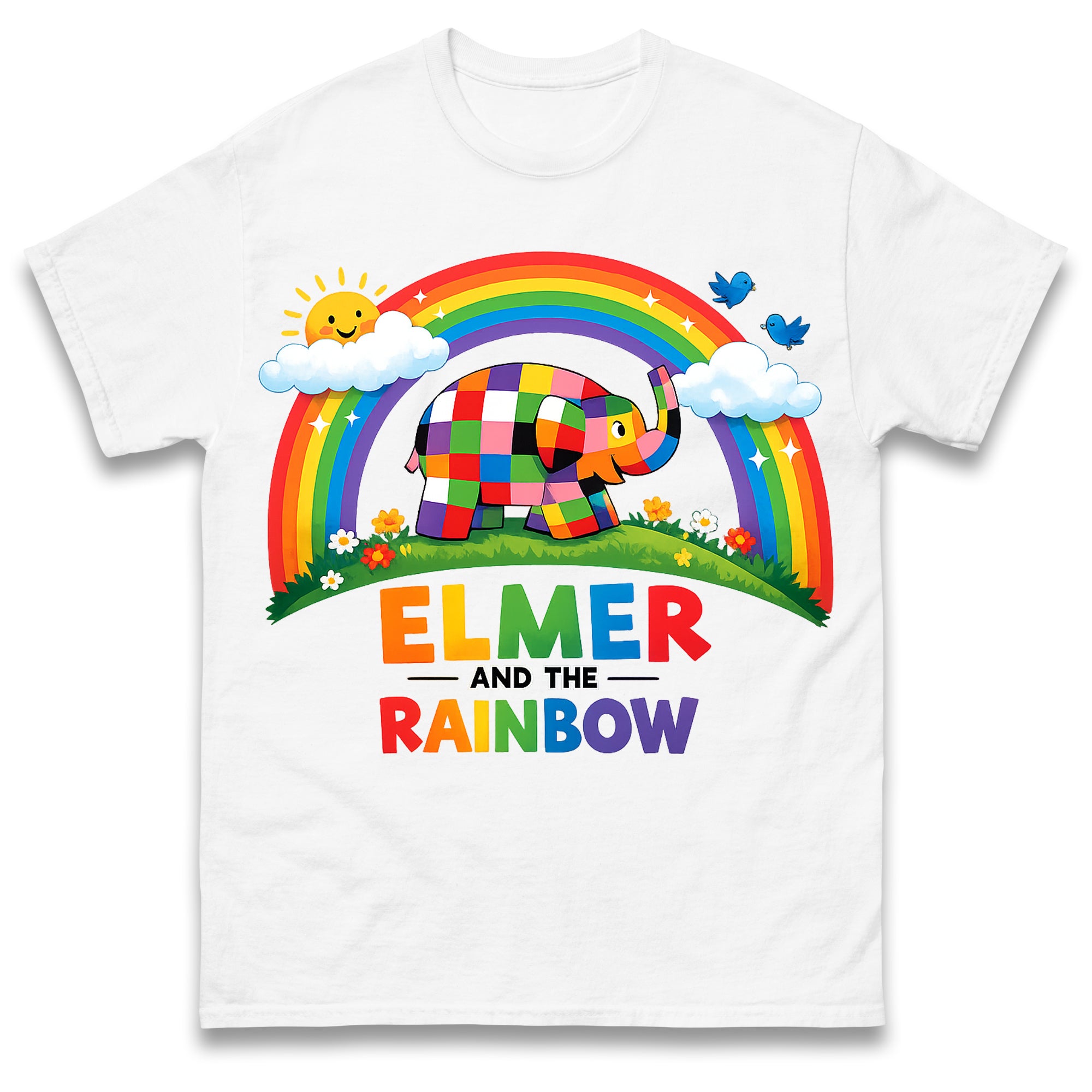 Elmer and The Rainbow Kids T Shirt 100