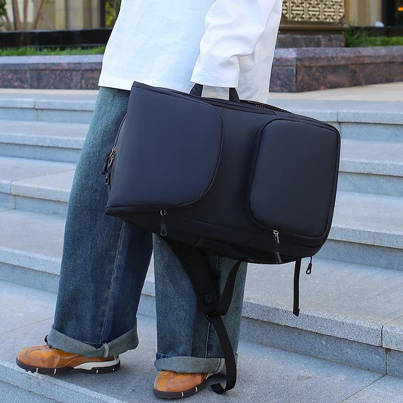 Multi-Functional Tennis & Badminton Bag with Shoe Compartment and Dry/Wet Separation, Custom Logo Option.