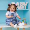 Lebensechte Reborn-Puppe Mila mit bemalter 3D-Haut, 60 cm, Stoffkörper mit PP-Baumwolle, Simulationspuppe, echt aussehende, glücklich lächelnde Babypuppen für Kinder, Weihnachtsgeschenk