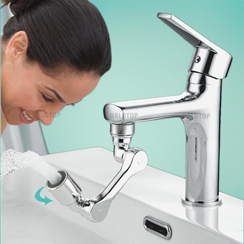 New 1080 Degree Rotatable Extension Faucet Sprayer Head Universal Bathroom Tap Extend Adapter Aerator 2 Modes Faucet Extender