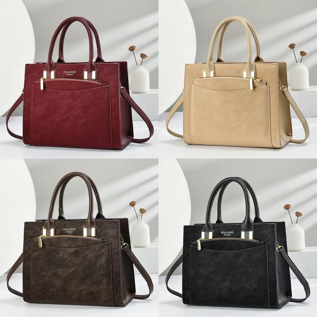 Womens Pu Handbag With Metal Accents For Business Office Commuting