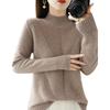 Augseed Knit High Ribbed Long Fall Solid Loose Ribbed Korean Style Women's Sweater, Fall/Winter/Spring Top, Neck, Knit, Sleeve, Clothes, Pullover,