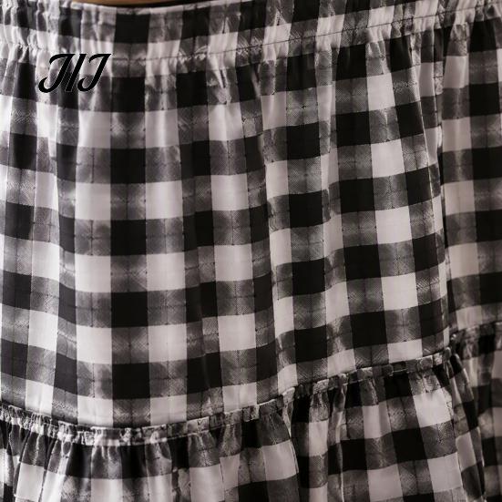 Conference Room Table Decoration 6Ft Gingham Skirt with Ruffled Edge, Checkered Teacher Desk Skirt, Pastoral Style Plaid Decor Hook And Loop Wrap for