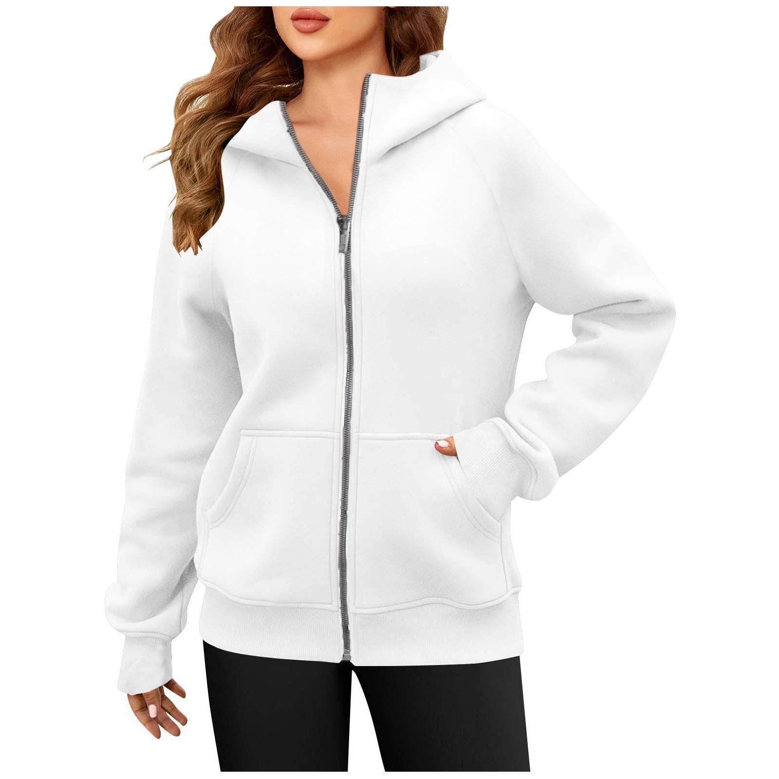 

Женский повседневный топ с длинными рукавами, однотонная толстовка на молнии с рукавами реглан XL белый