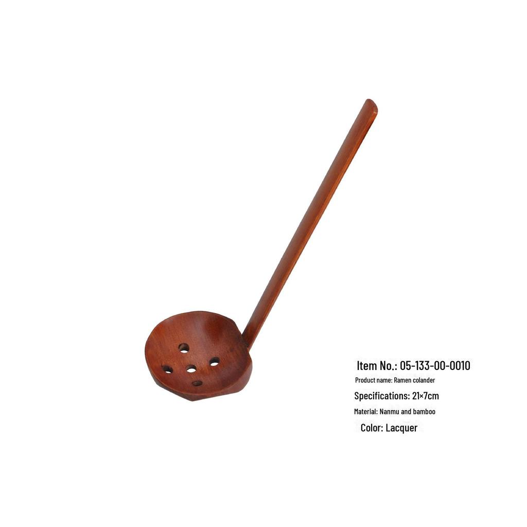 YFJY Wooden Long Handle Cooking Utensils: Coffee Spoon, Watermelon Spoon, Soup Spoon, Fork, Colander