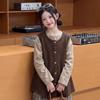 Girls' Korean Style Autumn Set: Vest with Plaid Ruffle, Wide-Leg Pants, Three-Piece 2026