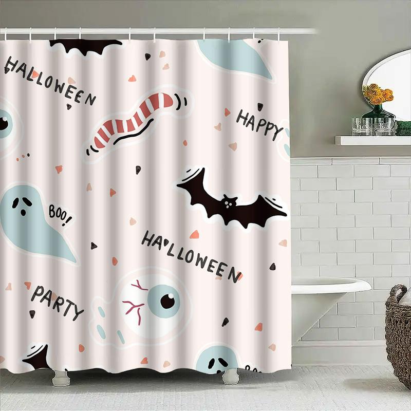 

Tuniu Cute Halloween Cartoon Bat Eye Shower Curtain For Kids Baby Girls Room Decoration 150X180Cm W60H190(CM)-1 Pcs