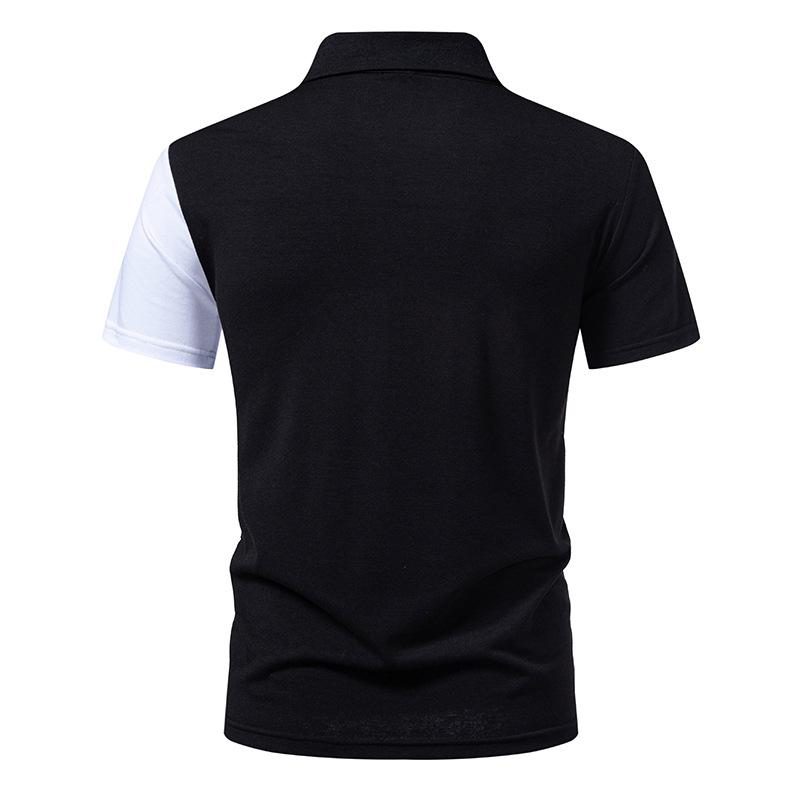 Men's Bold Color Block Stripe Polo Shirt - Geometric Patchwork Design Button Down Collar Casual Streetwear & Daily Tops in Vibrant Multi-Color Options