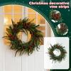 Pre-Lit Artificial Christmas Wreath,  Artificial Christmas Garland For Front Door With Red Bow, Cones, Red Berries,