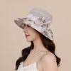 Summer New Sunscreen Hat Medium Hat Fashion Organza Bow Sun Hat Women's Big Brim Sunshade Bucket Hat