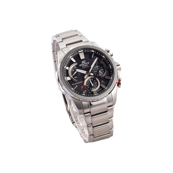 Casio Edifice Series Sapphire Waterproof Solar Quartz Movement Stainless Steel Strap Watch Black Dial Men Watches EFB-640SBD-1A1UPR