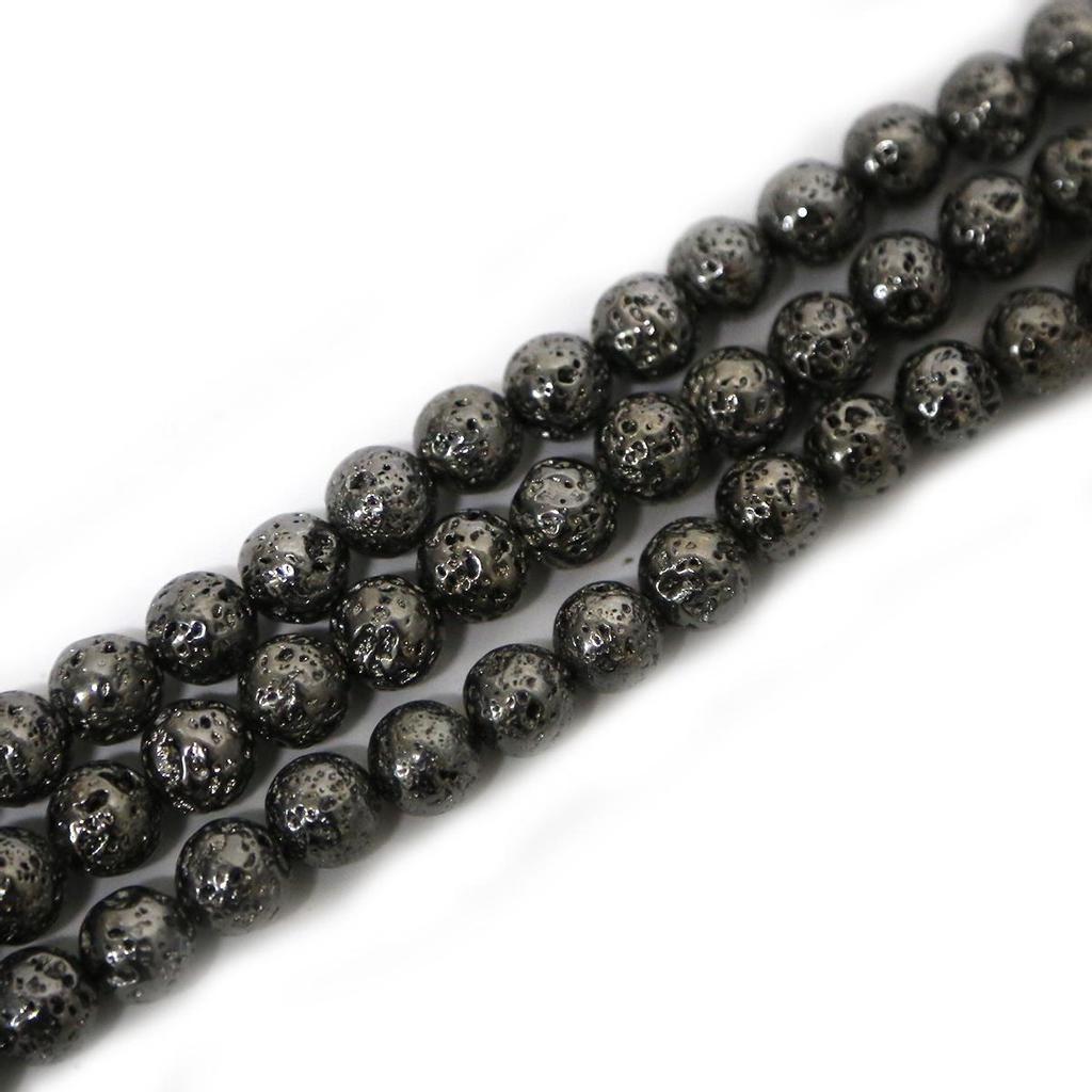 Přírodní lávový kámen kulaté hematitové korálky pro 4 6 8 10 mm vyšívání na výrobu šperků
