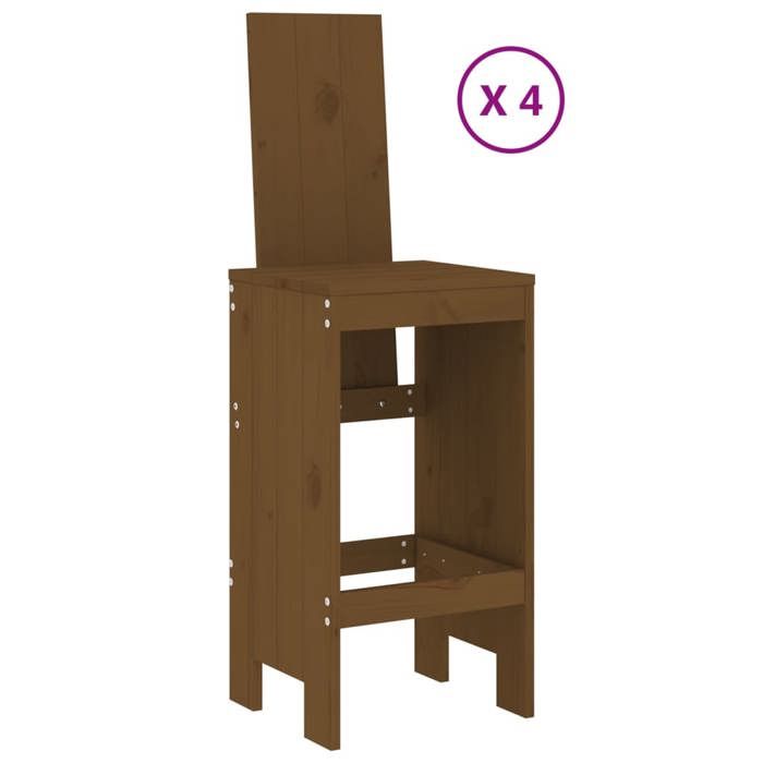 VidaXL 5-piece Garden Bar Set Honey Brown Solid Pine Wood, Pub Set, Patio Bar Set, Set 3157778