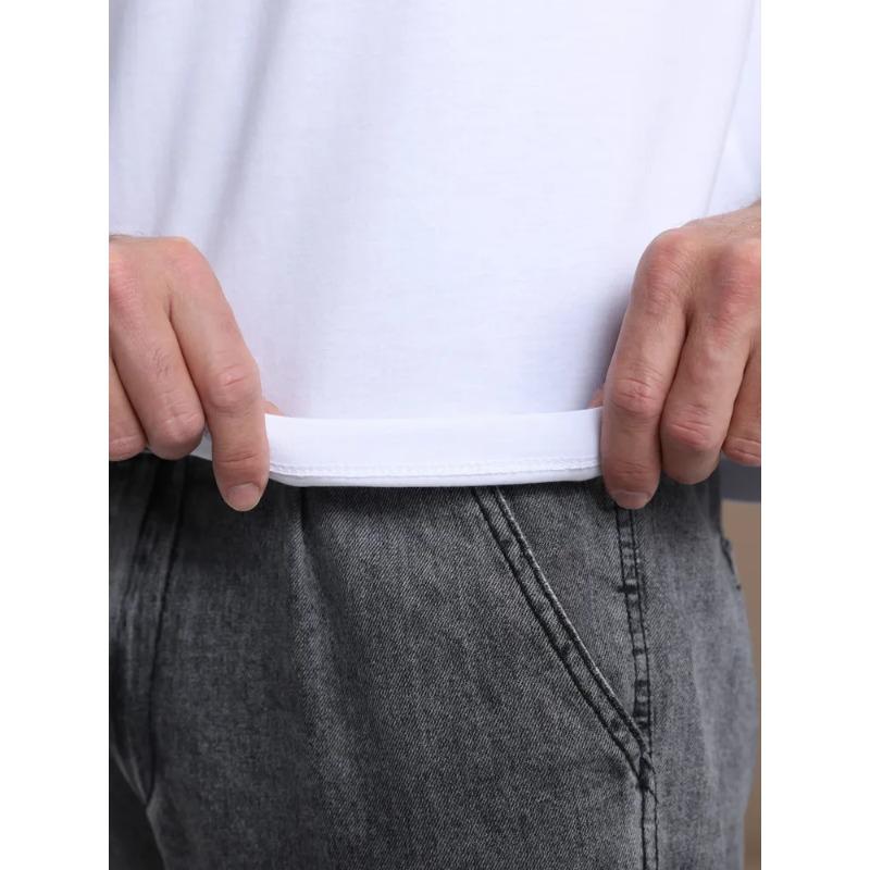 European Size Cotton Casual Men's T-Shirt, Outdoor Wear, Machine Washable