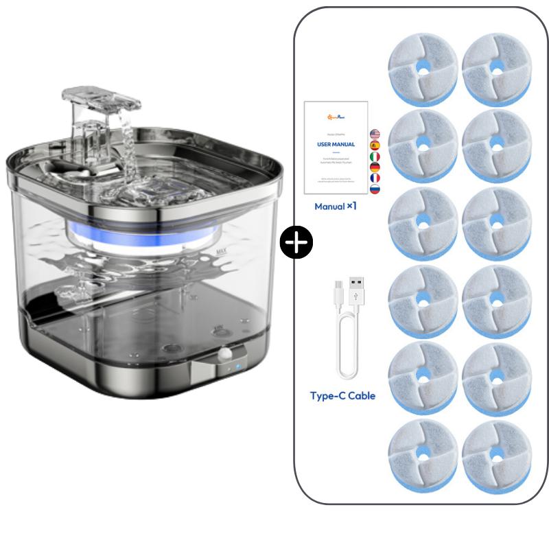 Wireless Cat Water Fountain Rechargeable Smart Automatic Filter Cats Drinking Bowl Sensor High Battery Life Pet Water Dispenser