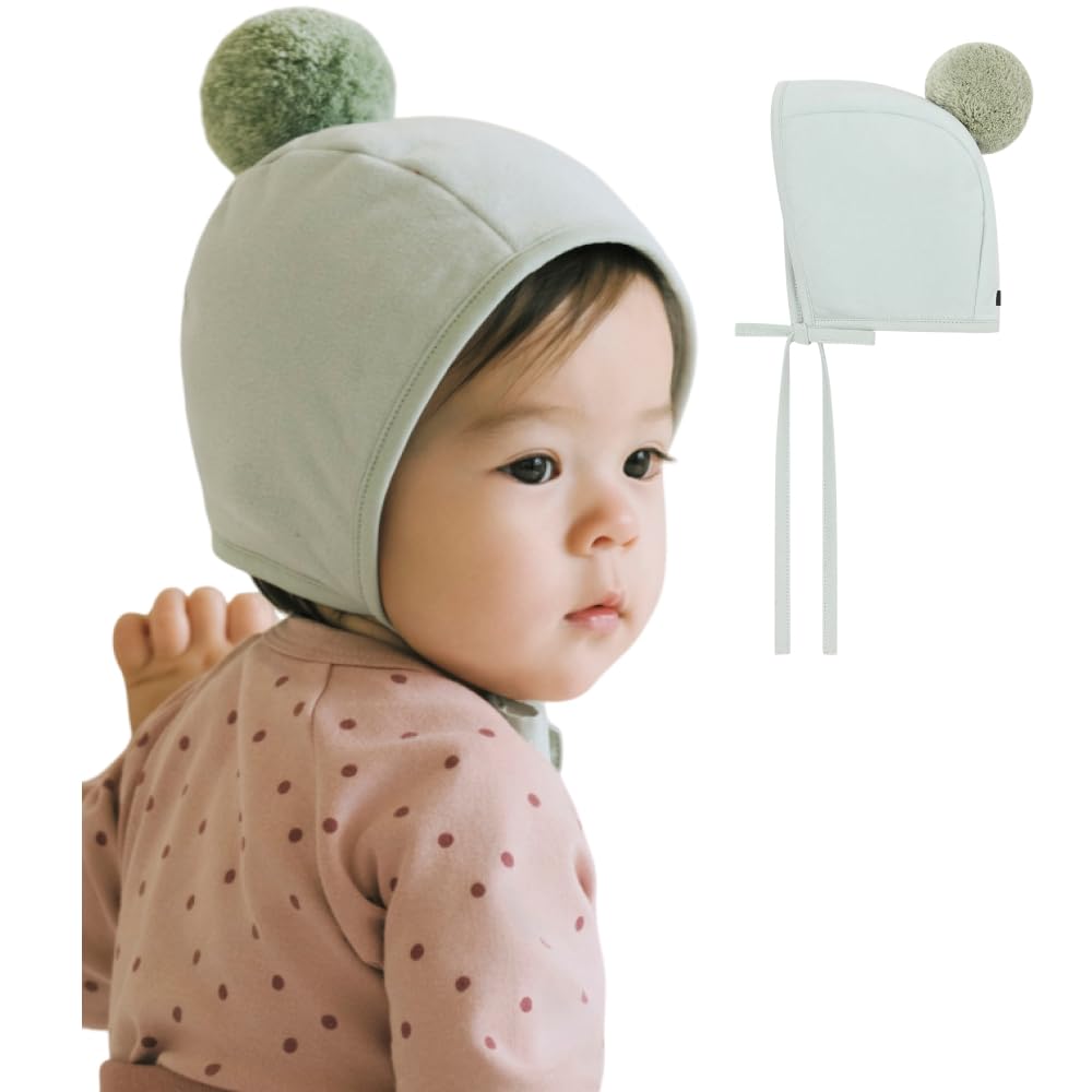 Konny Winter Bonnet Baby Hat, Sage, 6 Months