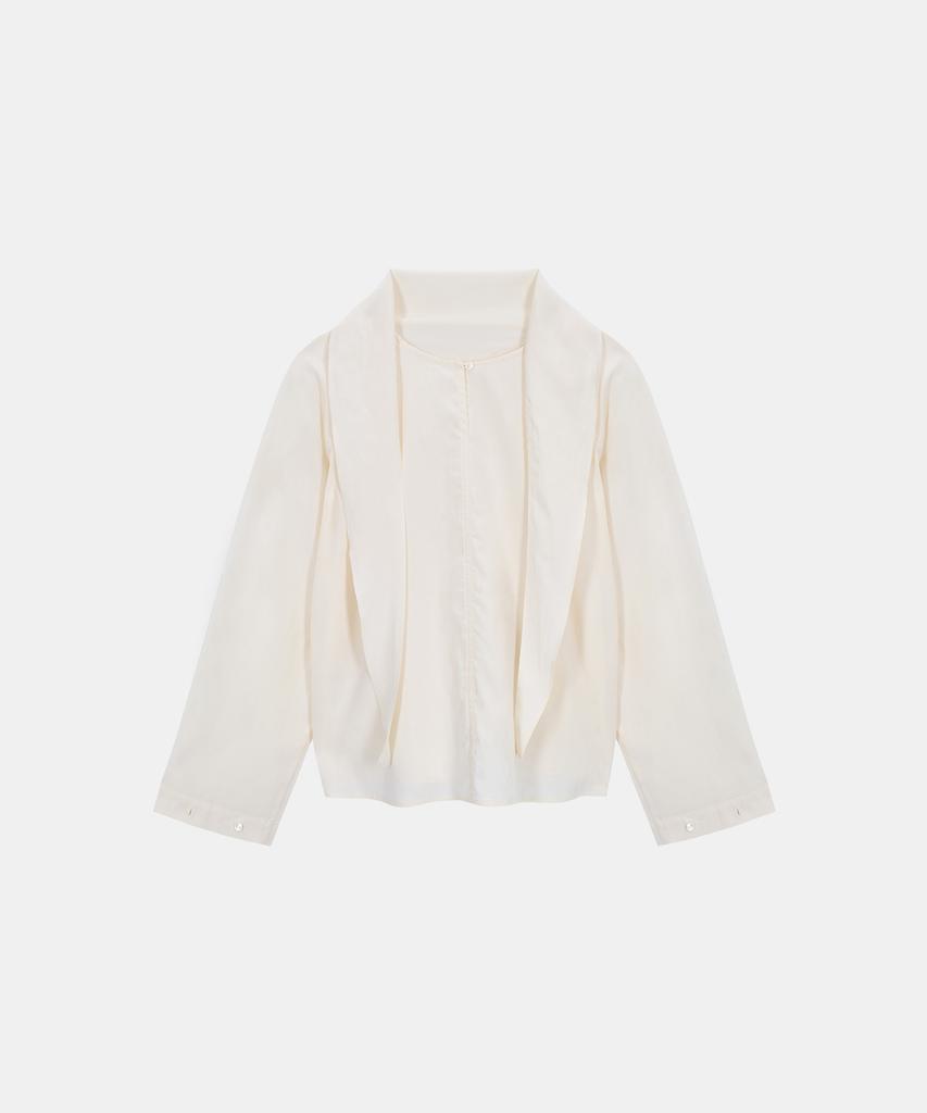 POETSEOUL Double Tie Blouse_Ivory
