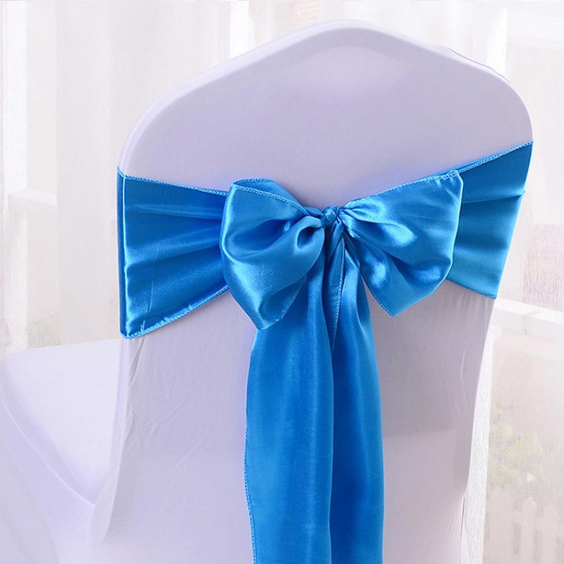 1 Pcs Satin Chair Sashes Quality Chair Ribbons Elegant Premium Bows Chairs Tie Back Chairs Decoration For Wedding Banquet Party