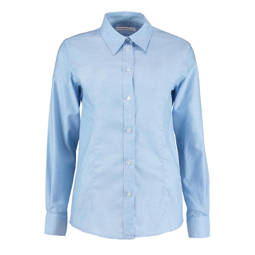Kustom Kit Ladies Workwear Oxford Long Sleeve Shirt
