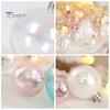 12/24/36Pcs 4CM Christmas Iridescent Ball Clear Shatterproof Reusable DIY Holiday Decoration Xmas Tree Hanging Ball Ornament Pendant Party Festival