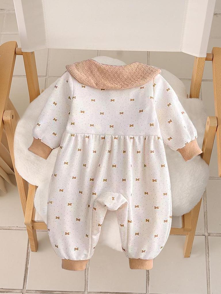 2025 Baby Girl Autumn Romper - Newborn Long Sleeve Onesie for Spring & Autumn Outings